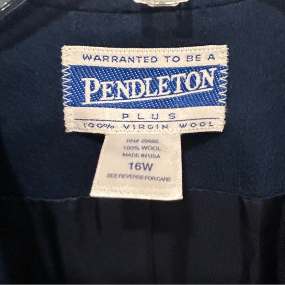 VTG Pendleton Women’s Blazer, Pure Virgin Wool, navy blue, plus Size 16W - Picture 2 of 7
